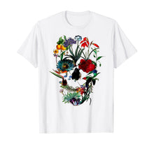 Load image into Gallery viewer, Flower skull tree skull floral skull woman t-shirt