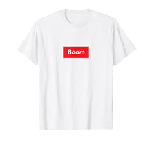 Load image into Gallery viewer, Boom T-Shirt - Red Box White Letters