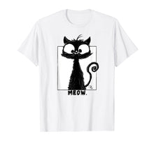 Load image into Gallery viewer, Cute Black Cat T-Shirt Kitty Lovers Big Face Black Cat Shirt