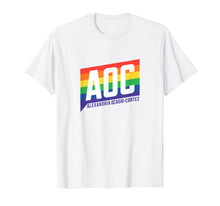 Load image into Gallery viewer, Alexandria Ocasio Cortez T-Shirt AOC Pride LGBTQ+ Rainbow