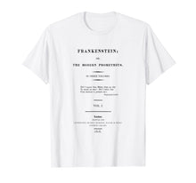 Load image into Gallery viewer, Frankenstein Title Page Tees Literary Book Shirt