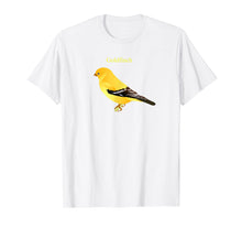 Load image into Gallery viewer, Goldfinch Songbird T-shirt Cute Yellow Bird Art