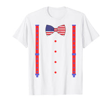 Load image into Gallery viewer, 4th Of July Bow Tie & Suspenders Americann Flag T shirt