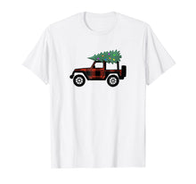 Load image into Gallery viewer, Buffalo Plaid Jeep Christmas T Shirt