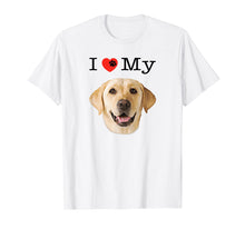Load image into Gallery viewer, I Heart Love My Yellow Lab Portrait of Labrador Face T-Shirt