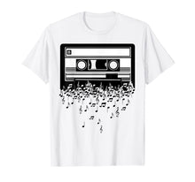Load image into Gallery viewer, Cassette T Shirt - Music notes & Retro Cassette Tape