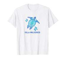 Load image into Gallery viewer, Isla Mujeres Mexico T-Shirt Sea Blue Tribal Turtle