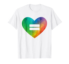 Load image into Gallery viewer, LGBT Love is Love Equality Shirt - Rainbow Heart Equal Sign
