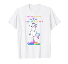 Load image into Gallery viewer, i Fart glitter Poop rainbow - farting unicorn fartnite shirt