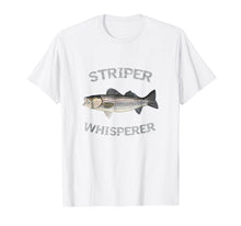 Load image into Gallery viewer, Striper Whisperer Striped Bass T-Shirt Striper Fishing Shirt