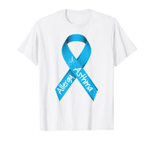 Load image into Gallery viewer, Asthma and Allergies Light Blue Awareness Ribbon T Shirt