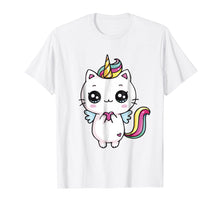 Load image into Gallery viewer, Caticorn Meowgical Rainbow T-shirt Cat Kittycorn Unicorn Tee