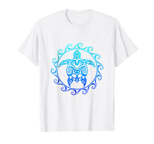 Load image into Gallery viewer, Ocean Blue Tribal Hawaiian Sea Turtle T-shirt