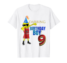 Load image into Gallery viewer, 9 YR OLD Dabbing Emoji Basketball Birthday Boy Party Shirt