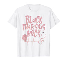 Load image into Gallery viewer, Black Nurses Rock T-Shirt Afro Rose Heartbeat RN Nursing