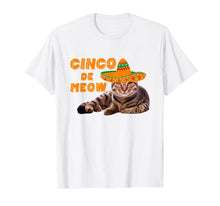 Load image into Gallery viewer, Mens Cinco De Meow T-Shirt Funny Cat Cinco De Mayo