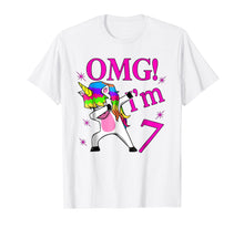 Load image into Gallery viewer, 2012 Bday Gift OMG! I'm 7 years Old Unicorn Dabbing TShirt