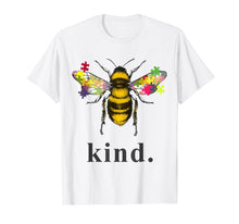 Load image into Gallery viewer, Autism Awareness Bee Kind Puzzle Pieces T Shirt