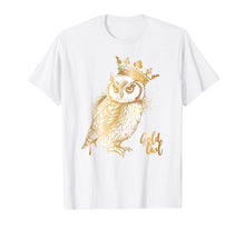 Load image into Gallery viewer, Crowned Golden Owl T Shirt Owl lovers