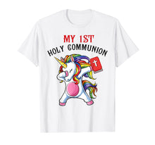 Load image into Gallery viewer, My 1st Holy Communion Unicorn Dabbing Tshirt Gift Boy Girl