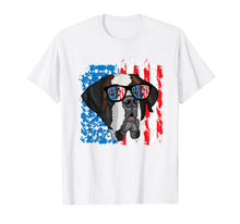 Load image into Gallery viewer, 4th of July Dog Patriotic Saint Bernard Dog with Sunglasses T-Shirt