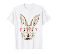 Load image into Gallery viewer, Cute Bunny Rabbit Pink Glasses Funny Hipster Easter Tshirt