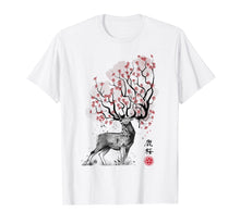 Load image into Gallery viewer, Sakura Deer tree japan sumi-e art t-shirt