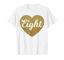 Load image into Gallery viewer, Eight - 8th Birthday Shirt for Girls, Heart Design