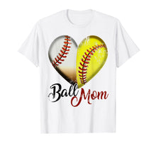Load image into Gallery viewer, Funny Ball Mom Heart Tshirt Gift for Baseball Players