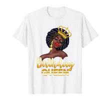 Load image into Gallery viewer, Birthday Queen - Happy Birthday T-Shirt Funny Afro Girl