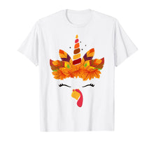 Load image into Gallery viewer, Unicorn Turkey Face Thanksgiving Outfit Autumn For Girl Kids T-Shirt