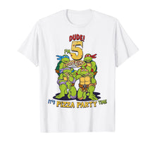 Load image into Gallery viewer, Teenage Mutant Ninja Turtles I'm 5 Dude Pizza Birthday Party T-Shirt