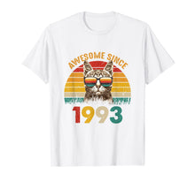 Load image into Gallery viewer, 27th Birthday Vintage Cat Gift T-Shirt - Awesome Since 1993 T-Shirt-845935
