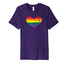 Load image into Gallery viewer, LGBT Pride Month Rainbow Heart Premium T Shirt