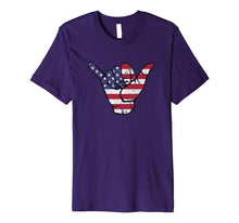 Load image into Gallery viewer, Shaka Hang Loose American Flag Premium T-Shirt