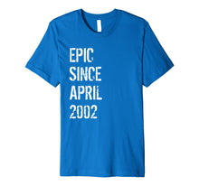 Load image into Gallery viewer, 17 Year Old Gift T Shirt for Boys Girls Born April 2002