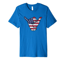 Load image into Gallery viewer, Shaka Hang Loose American Flag Premium T-Shirt