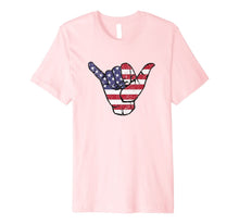 Load image into Gallery viewer, Shaka Hang Loose American Flag Premium T-Shirt