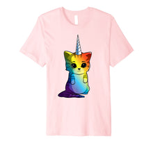 Load image into Gallery viewer, Caticorn Rainbow T Shirt Cat Unicorn Kittycorn Girls Women