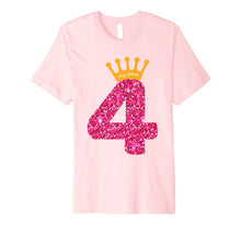 Load image into Gallery viewer, Happy Birthday Shirt, Girls 4th Party 4 Years Old Bday