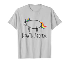 Load image into Gallery viewer, Death Metal Unicorn Rainbow TShirt Sarcastic Music Graphic