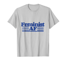 Load image into Gallery viewer, Feminist AF shirt retro feminism tshirts in blue