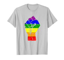 Load image into Gallery viewer, Resist Fist Rainbow Flag Gay Pride T-Shirt