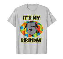 Load image into Gallery viewer, Birthday Boys Shirt Age 5 Bat Superhero Bricks Blocks