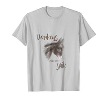 Load image into Gallery viewer, Donkeys Make Me Smile Cute Donkey T-Shirt