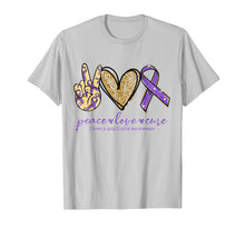 Load image into Gallery viewer, Peace - Love - Cure Crohn and Colitis Awareness Gift T-Shirt-1179952