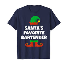 Load image into Gallery viewer, Santa's Favorite Bartender Christmas Funny Gift T-Shirt