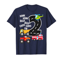 Load image into Gallery viewer, Kids Trucks 2nd Birthday Party Toddler I'm 2 Year Old Bday T-Shirt
