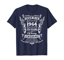 Load image into Gallery viewer, December 1964 Shirt Turning 55 Years Of Being Awesome T-Shirt