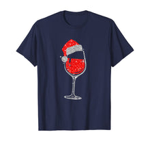 Load image into Gallery viewer, Wine Glasses Santa Hat Christmas Tee Funny Wine Lover Gifts T-Shirt